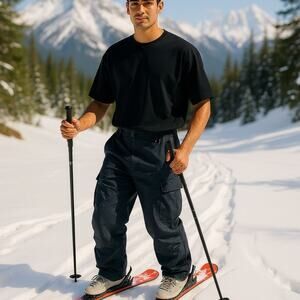 Obermeyer‎ Snow Pants Mens S Black Cargo Snowboard Skiing Waterproof